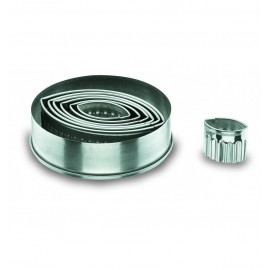 CAJA DE 7 CORTAPASTAS OVALES RIZADOS INOX 18/10