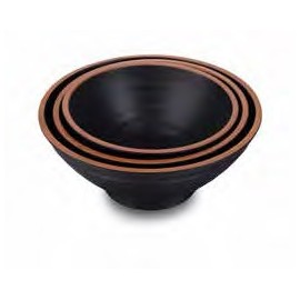 VAJILLA DE MELAMINA "TERRACOTA NEGRA/BLANCA"