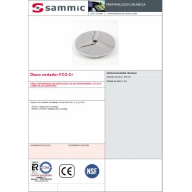 Disco cortador Sammic FCO2+ rodajas onduladas de 2 mm