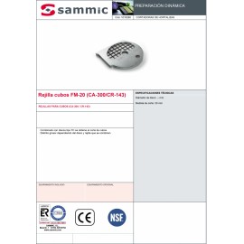 Rejillas corte en cubos Sammic FM-20   20mm