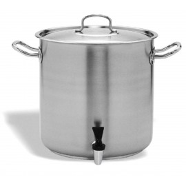 OLLA INOX CON GRIFO Y TAPA