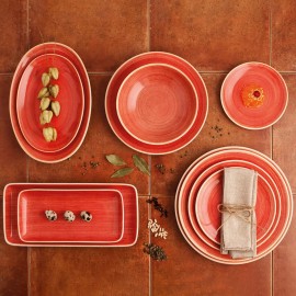 VAJILLA PORTELANA "TERRA ROJA"