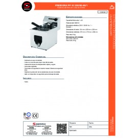FREIDORA ELÉCTRICA SAMMIC PF-10 (8 LITROS)